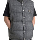 Dolce & Gabbana Gray Wool Padded Vest Jacket