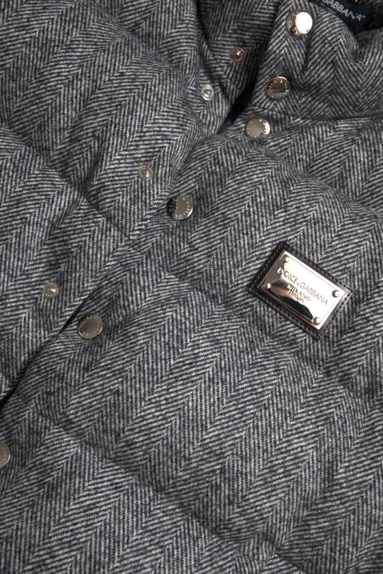 Dolce & Gabbana Gray Wool Padded Vest Jacket