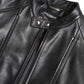 Dolce & Gabbana Black Leather Zipper Coat Men Jacket