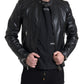 Dolce & Gabbana Black Leather Zipper Coat Men Jacket