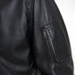 Dolce & Gabbana Black Leather Bomber Jacket