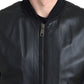 Dolce & Gabbana Black Leather Bomber Jacket