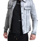 Dolce & Gabbana Gray Washed Cotton Stretch Denim Men Jacket