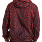 Dolce & Gabbana Red Leopard Hooded Bomber Full Zip Jacket