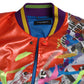 Dolce & Gabbana Orange Multicolor Graphic Print Button Bomber Jacket