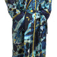 Dolce & Gabbana Marble Blue Silk Waist Belt Robe Sleepwear