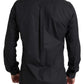 Dolce & Gabbana Black Collared Long Sleeve MARTINI Shirt