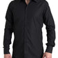 Dolce & Gabbana Black Collared Long Sleeve MARTINI Shirt