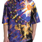 Dolce & Gabbana Luminaire Print Cotton Polo Top Men Shirt