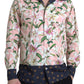 Dolce & Gabbana Cotton Polka Dot Lily Print Collared Shirt