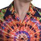 Dolce & Gabbana Multicolor Luminarie Print Men Shirt Silk