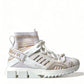 Dolce & Gabbana White Beige Sorrento Socks Sneakers Shoes