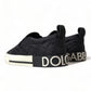 Dolce & Gabbana Black Quilted Slip On Low Top Sneakers Shoes