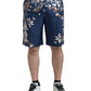 Dolce & Gabbana Blue Floral Print Silk Men Bermuda Shorts