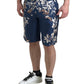 Dolce & Gabbana Blue Floral Print Silk Men Bermuda Shorts