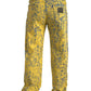 Dolce & Gabbana Yellow Cotton Tie Dye Straight Denim Jeans