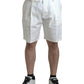 Dolce & Gabbana White Cotton Stretch Men Bermuda Denim Shorts