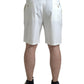 Dolce & Gabbana White Cotton Stretch Men Bermuda Denim Shorts