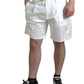 Dolce & Gabbana White Cotton Stretch Men Bermuda Denim Shorts