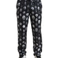 Dolce & Gabbana Black Religious Print Joggers Silk Men Pants