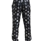 Dolce & Gabbana Black Religious Print Joggers Silk Men Pants