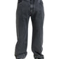 Dolce & Gabbana Dark Gray Cotton Straight Fit Men Denim Jeans