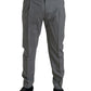 Dolce & Gabbana Gray Wool Chino Skinny Men Dress Trouser Pants