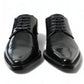 Dolce & Gabbana Black Leather Lace Up Formal Flats Shoes