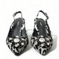 Dolce & Gabbana Silver Leopard Crystal Slingback Pumps Shoes