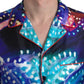 Dolce & Gabbana Multicolor Silk Psychedelic Print Men Pajama Shirt