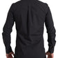 Dolce & Gabbana Black Cotton Men Long Sleeves MARTINI Shirt