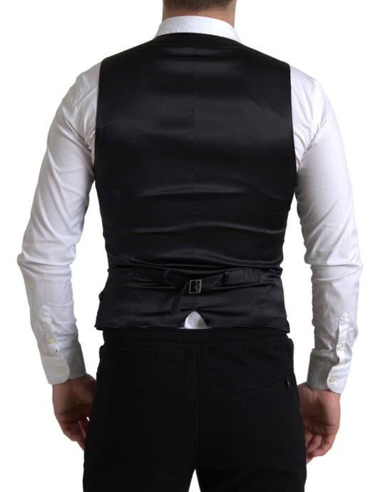 Dolce & Gabbana Black Waistcoat Formal Vest