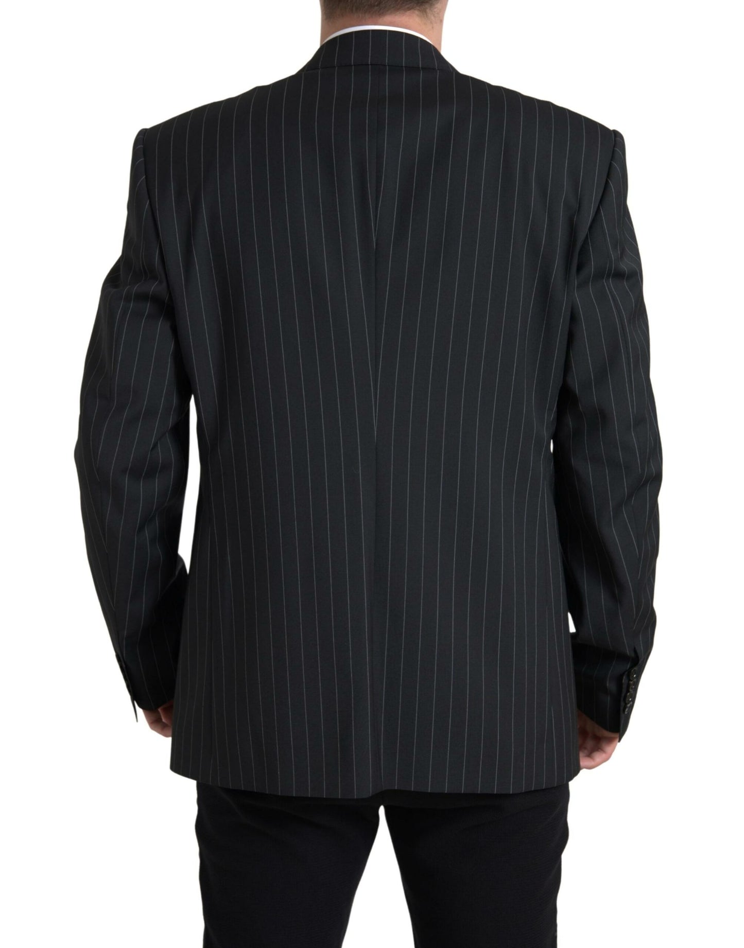 Dolce & Gabbana Black Stripe Single Breasted SICILIA Blazer