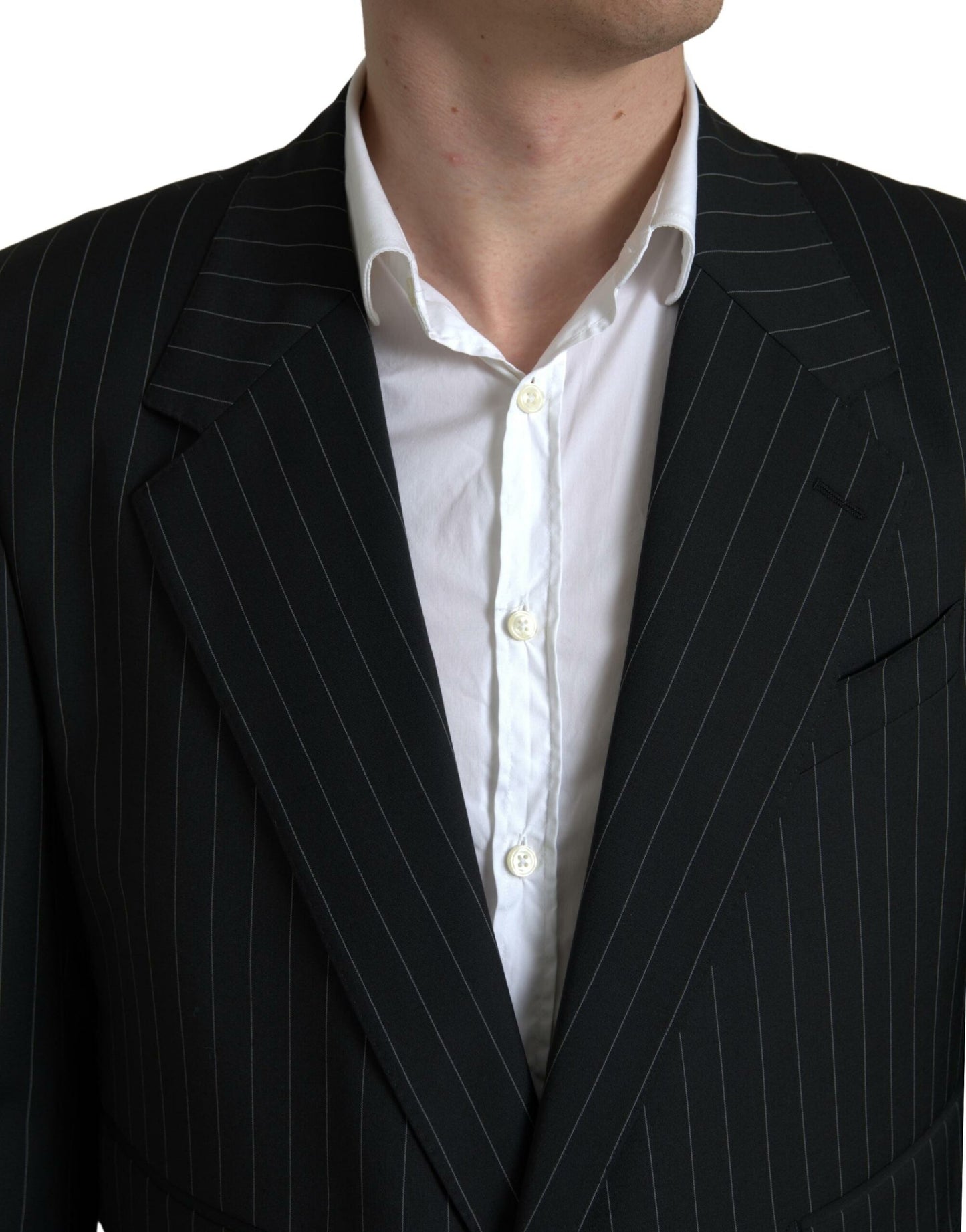 Dolce & Gabbana Black Stripe Single Breasted SICILIA Blazer