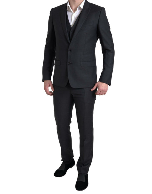 Dolce & Gabbana Black 3 Piece Single Breasted MARTINI Suit