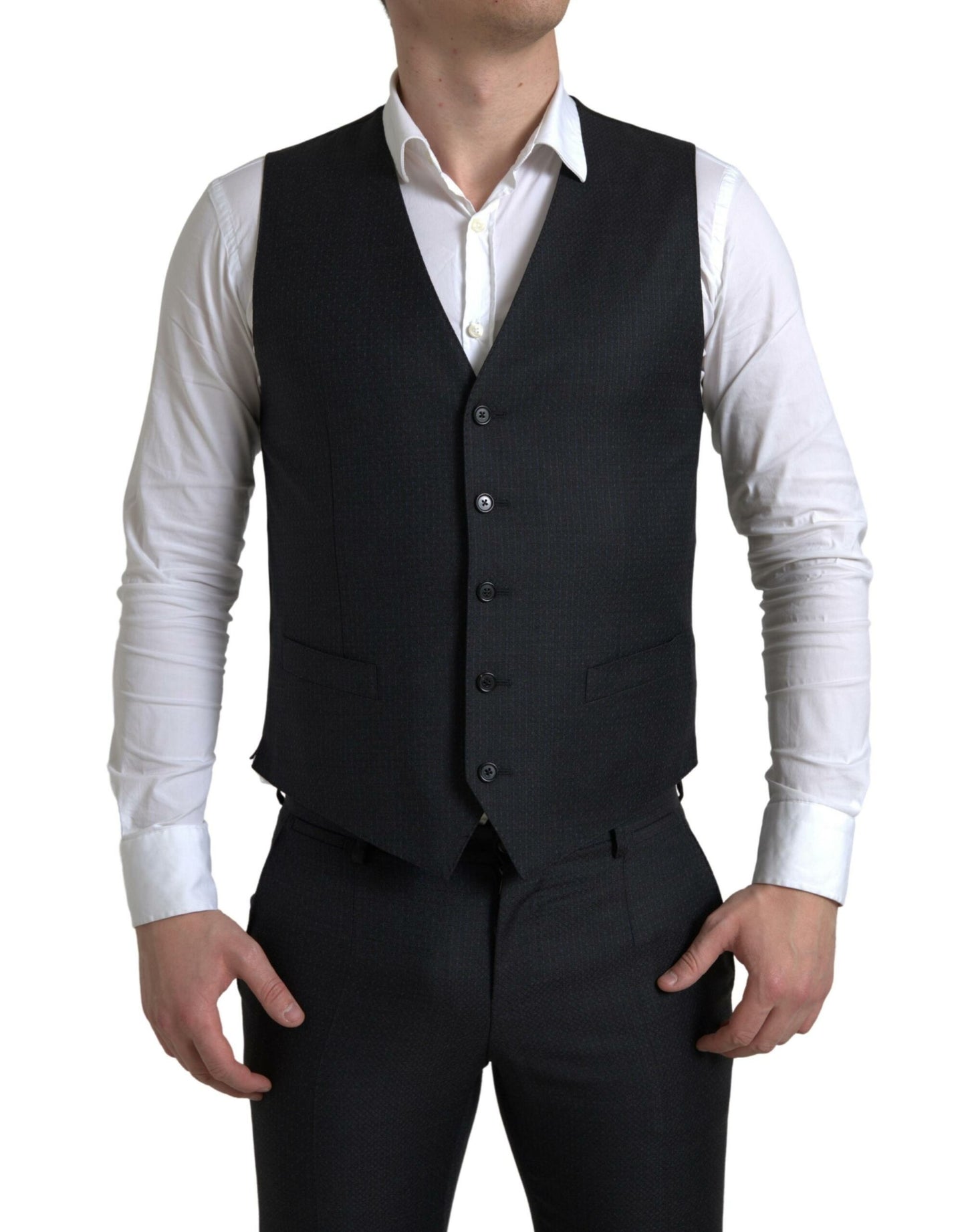 Dolce & Gabbana Black 3 Piece Single Breasted MARTINI Suit