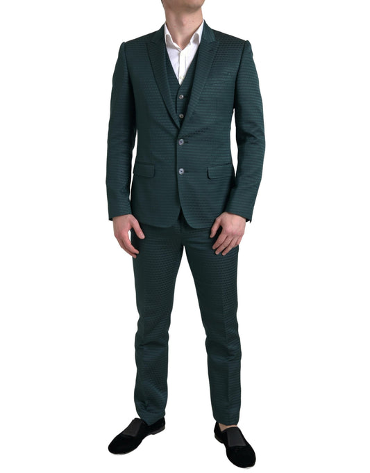 Dolce & Gabbana Green 3 Piece Single Breasted MARTINI Suit