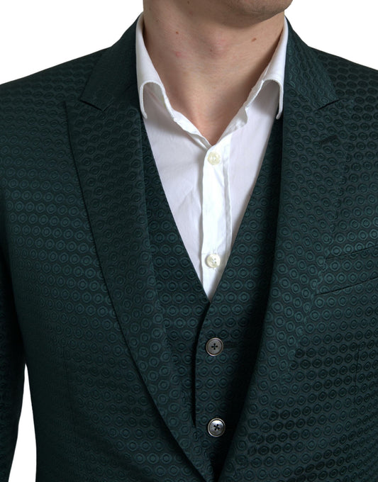 Dolce & Gabbana Green 3 Piece Single Breasted MARTINI Suit