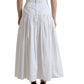 Dolce & Gabbana White Pleated A-line High Waist Skirt