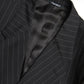 Dolce & Gabbana Black Stripe Single Breasted SICILIA Blazer