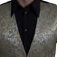 Dolce & Gabbana Floral Jacquard Waistcoat Formal Gold Vest