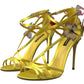 Dolce & Gabbana Yellow Keira Butterfly Appliqués Sandals