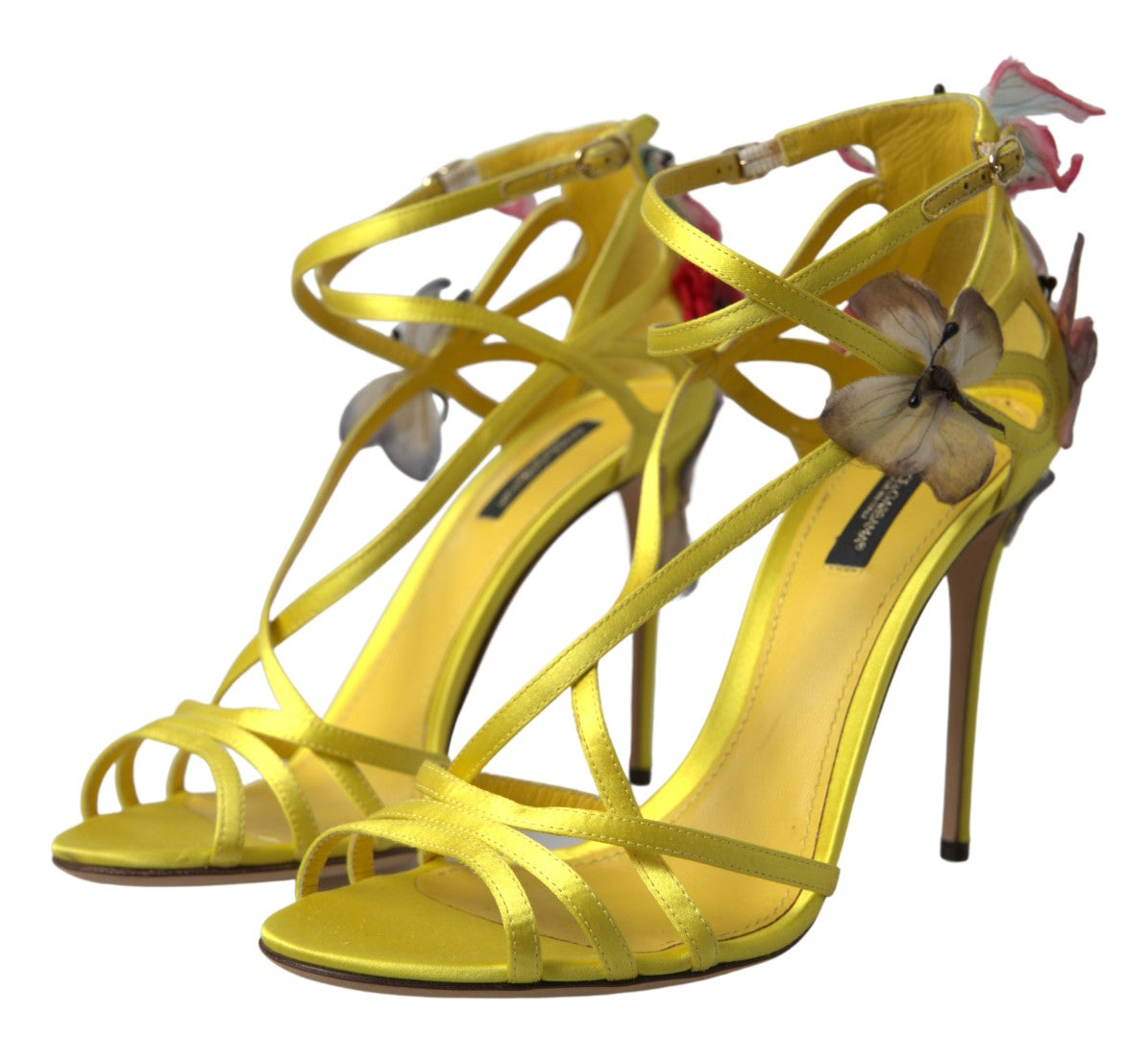 Dolce & Gabbana Yellow Keira Butterfly Appliqués Sandals