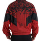 Dolce & Gabbana Red Leopard Nylon Full Zip Sweater