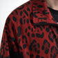 Dolce & Gabbana Red Leopard Nylon Full Zip Sweater