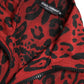 Dolce & Gabbana Red Leopard Nylon Full Zip Sweater