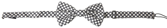 Dolce & Gabbana Black White Circles Adjustable Neck Papillon Men Bow Tie