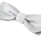 Dolce & Gabbana Gray Silk Adjustable Men Neck Papillon Bow Tie