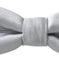 Dolce & Gabbana Gray Silk Adjustable Men Neck Papillon Bow Tie