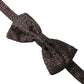 Dolce & Gabbana Brown Floral Jacquard Adjustable Neck Papillon Bow Tie